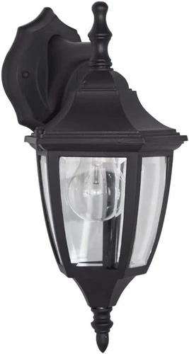 Lampara De Pared Exterior Aplique De Pared Clasico Negro 14.25 Pulgadas De Alto - Picture 5 of 12