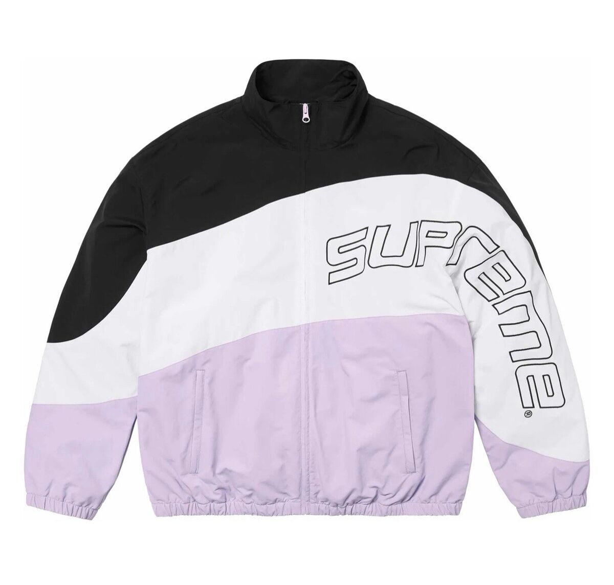 24SS Supreme Logo CURVE EMBROIDERED TRACK JACKET Large Lilac 24SS Supreme Logo CURVE EMBROIDERED TRACK JACKET Large Lilac