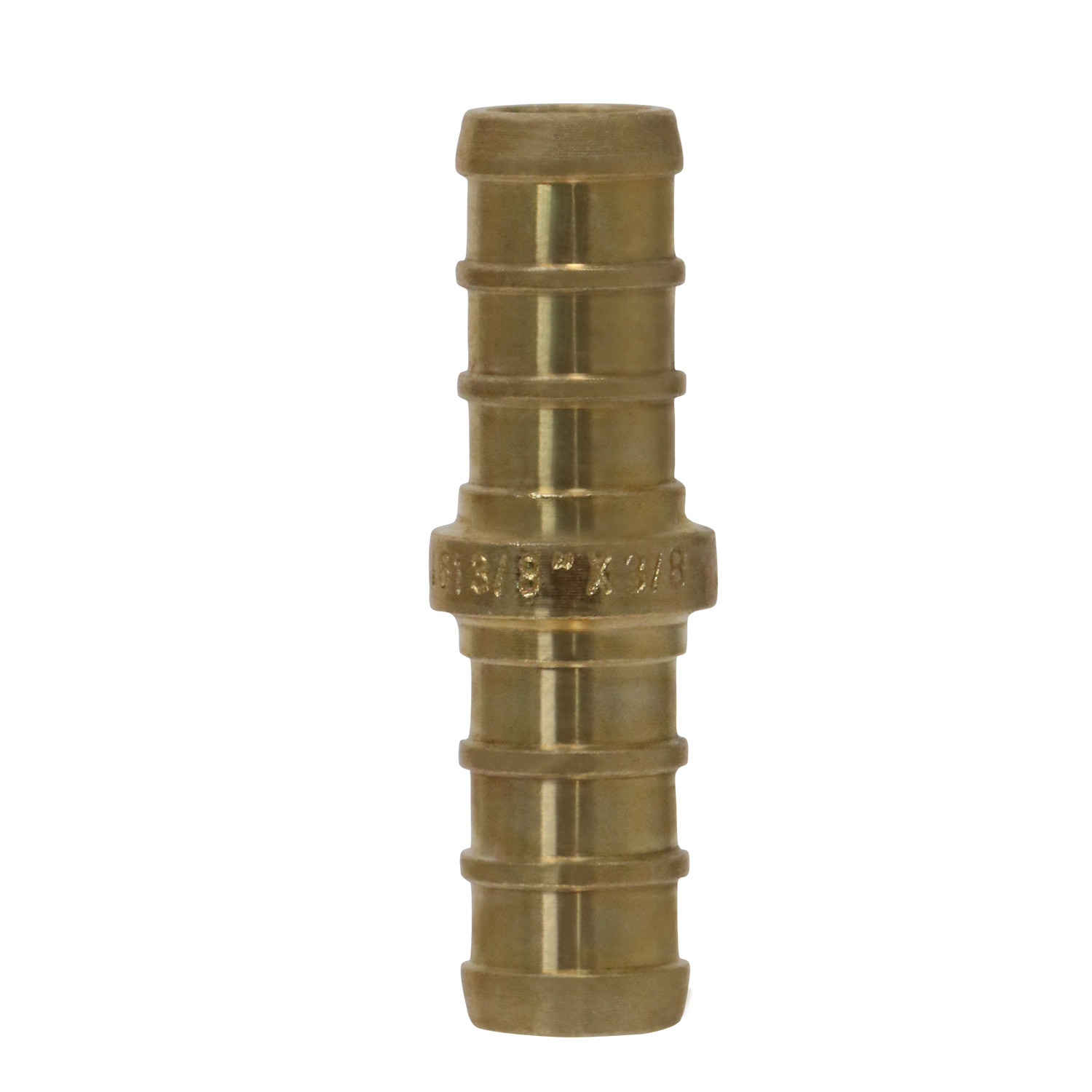 100 Pack XFITTING 3/8" Pex B Coupling - Lead Free Brass Crimp Coupling