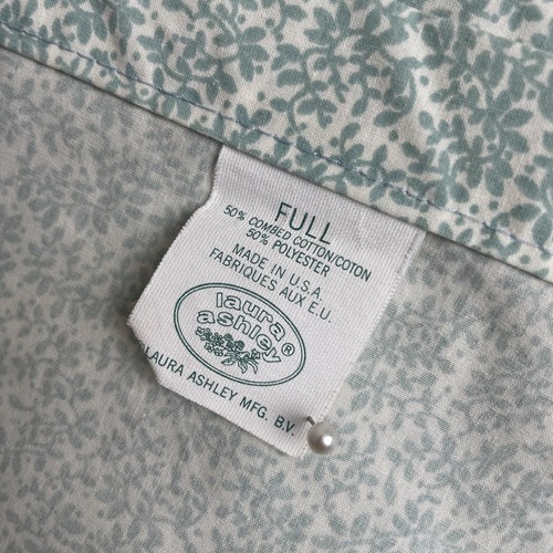 Laura Ashley Ashbourne FULL FLAT Sheet Pink Green Hydrangea Floral 1pc 88 x 95" - Foto 6 di 7