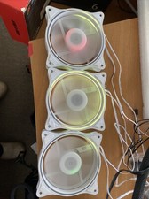 120mm LED ARGB Computer Case Fan PC Cooling White Addressable RGB With Fan Hub