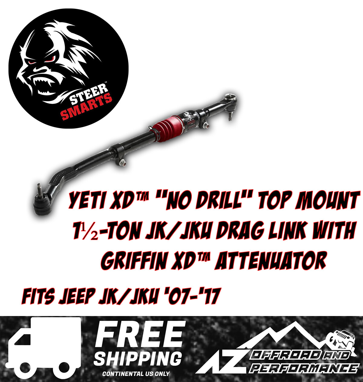STEER SMARTS YETI XD™ "NO DRILL" TOP MOUNT DRAG LINK WITH GRIFFIN XD