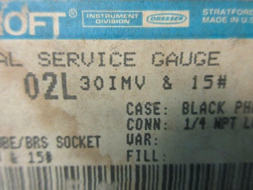 ASCROFT 45-1220 A 02L 15 30 IMV GENERAL SERVICE PRESSURE GAUGE 4-1/2" 0-15 PSI - Picture 4 of 12
