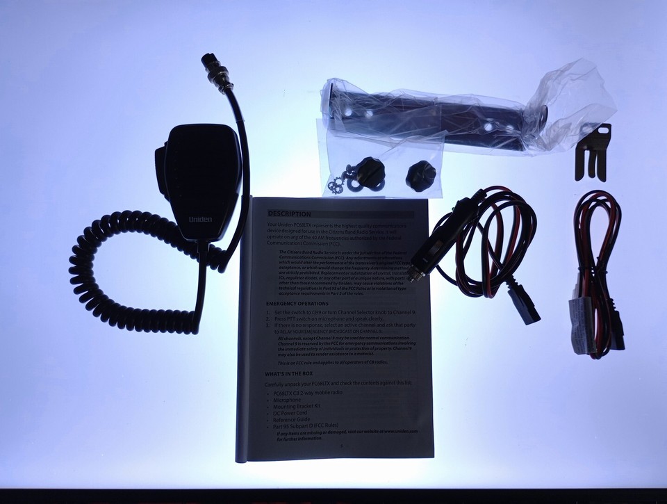 Uniden PC68LTX 40 Channel CB Radio with PA/CB Switch, RF Gain, Mic Gain