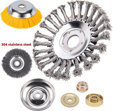 8 inch Wire Brush Attachment Strimmer Brush Cutter Solid Steel Weed Garden Home