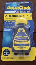 AquaChek 4 In 1 Chlorine Swimming Pool Test Strips - 50 Pack