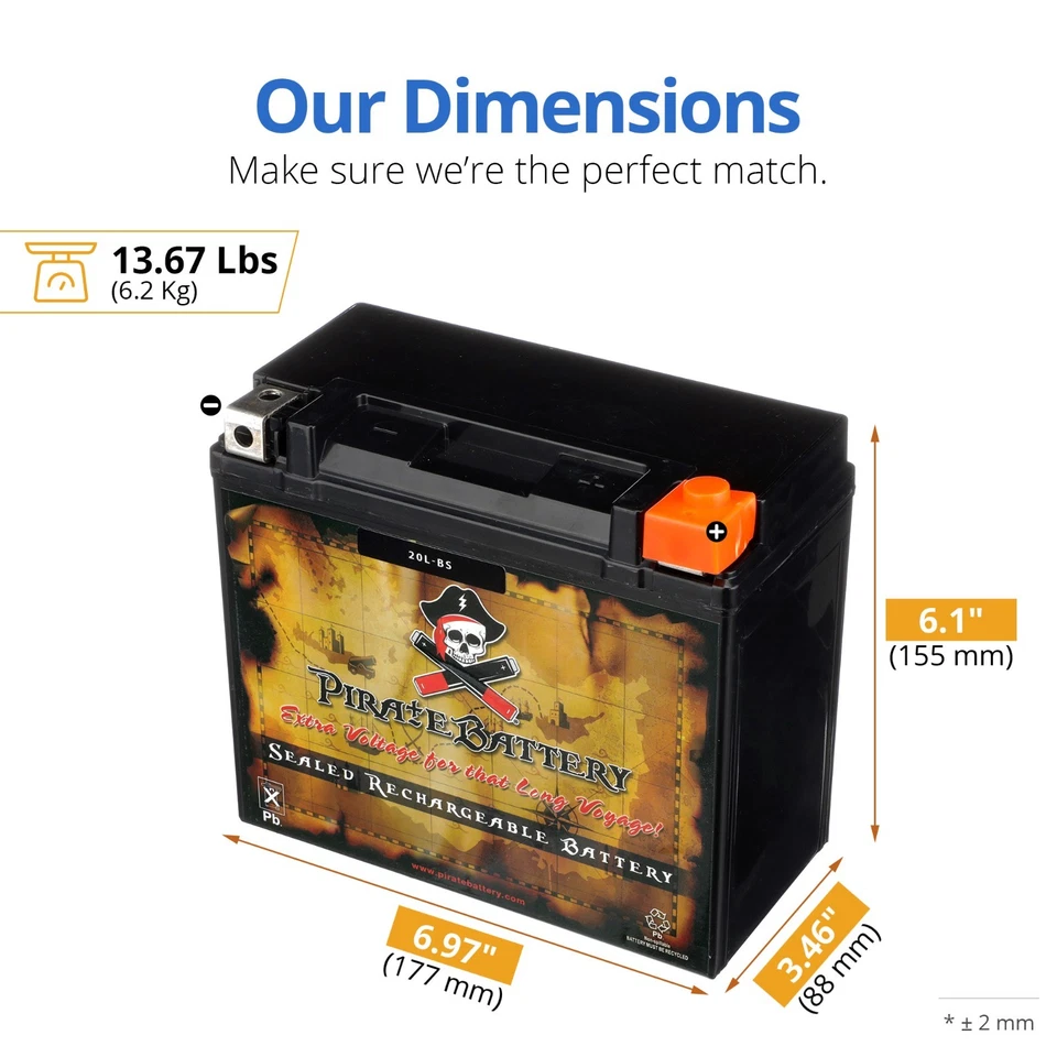 YTX20L-BS Alto Rendimiento - Sin Mantenimiento - Batería AGM Sellada Moto Foto 2 de 4