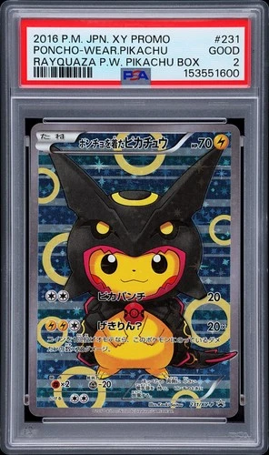 2016 POKEMON JAPANESE XY PROMO #231 PONCHO-WEARING PIKACHU PSA 2