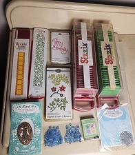 Sizzix Sizzlits Sunset Dies Alphabet, Numbers, Beach, Playground in 2 Cases ++