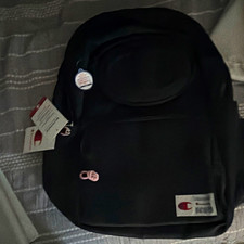 Champion Solid Black & Pink Zip Backpack, Adj...