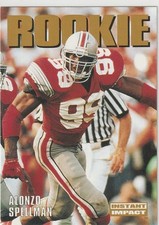 ALONZO SPELLMAN 1992 SKYBOX IMPACT ROOKIE CARD #332 OHIO STATE BUCKEYES. rookie card picture