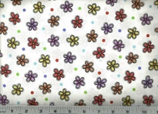 3 Yards Quilt Cotton Fabric - Quilting Treasures Home Pretty Floral Toss White