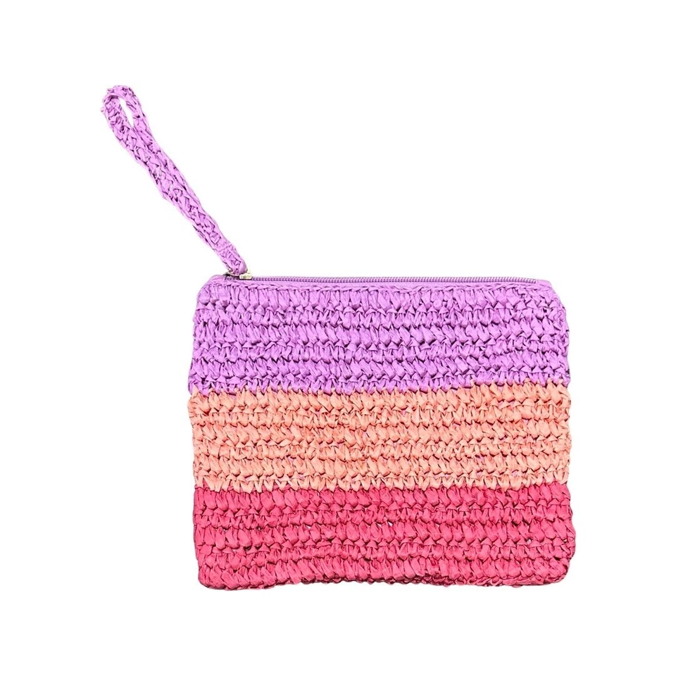 NWT: J.Crew - Womens Pink Woven Straw Clutch/ Wristlet - Image 2 of 4
