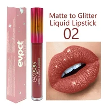 Liquid Lipstick Long Last Matte Diamond Glitter Lip 02# Waterproof Gloss Makeup