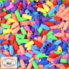 PRALB 400x Pencil Top Erasers Bulk Chisel Shape Caps Topper - Classroom Office P
