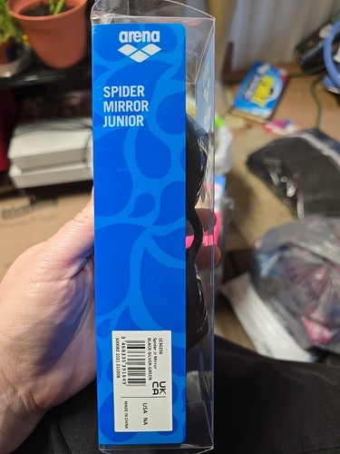 Arena Spider Mirror Junior Age 6-12 Soft Seals Swim Goggles Black New Sealed - Picture 4 of 6
