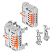 6 Pack 32A 28-12AWG Din Rail FOR WIRING Press Quick Terminal Blocks (1 in 5 Out)