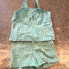 OshKosh B  gosh Girls 4 2-Piece Plaid Sleeveless Top  Shorts Set Blue White