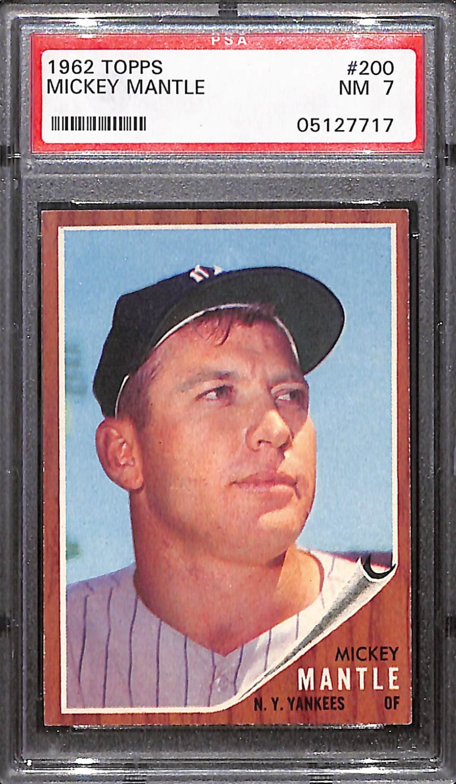 1962 Topps #200 Mickey Mantle New York Yankees Psa Nm 7