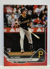 2025 Topps Now #103 Matt Gorski RC Pittsburgh Pirates RED Foil Parallel 4/5