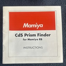Mamiya CdS Prism Finder Mamiya RB Instruction Manual
