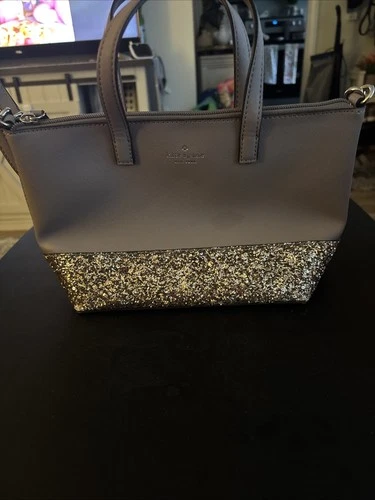 Kate Spade Ina Greta Court Glitter Crossbody Bag Top Handle Handbag