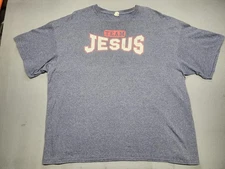 Vntg Team Jesus Shirt Mens 3XL Blue Delta Pro Weight Religious Y2K God XXXL 90S 