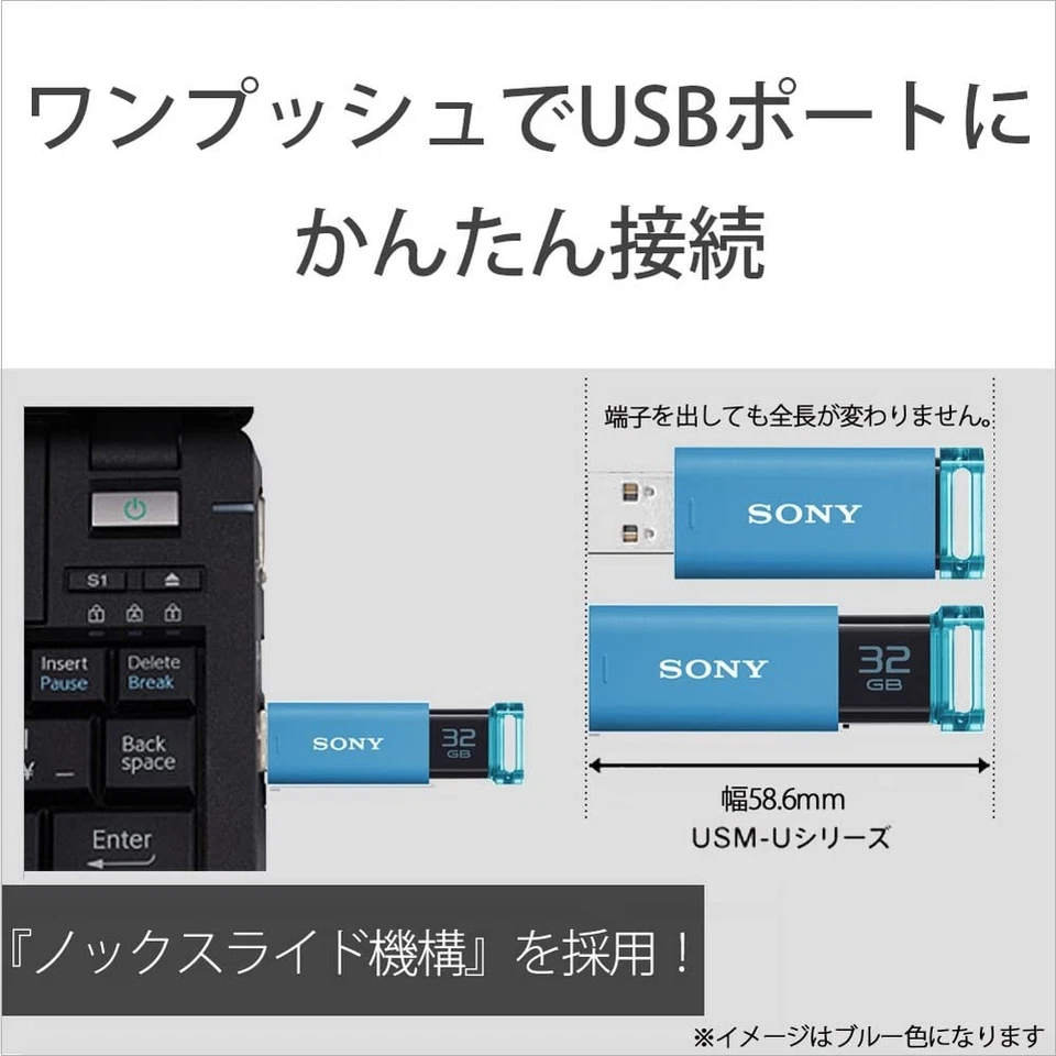 Sony USB 3.1 16GB USB Flash Drive (Set of 3) Capless, USM16GU 3C Official Japan - Image 4 of 4