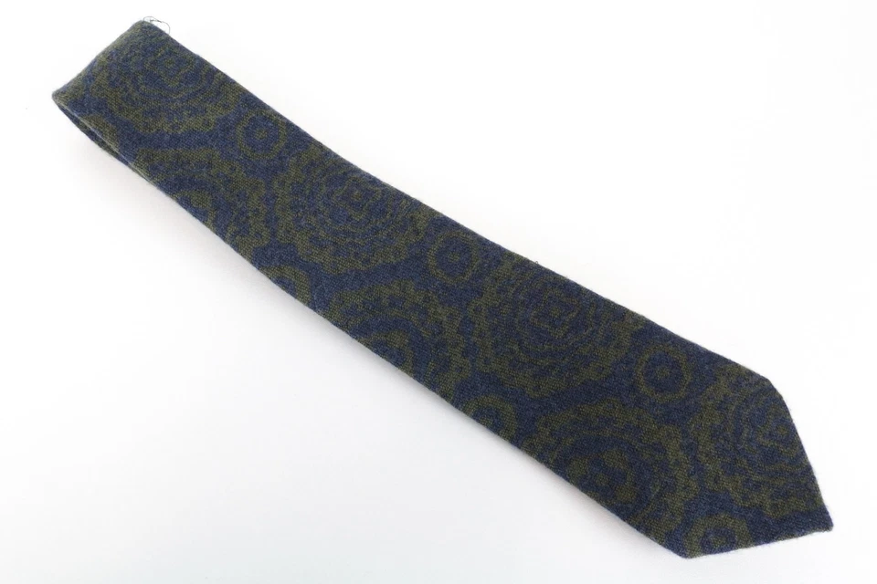 SUITSUPPLY Men's Tie ~150x8cm Blue Graphic Melange Silk Wool Blend Finish * - Image 2 of 4