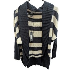 Francesca's NWT 44 Women's Size Small Cardigan Sweater Striped Navy Cream Quinn