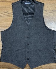 Madison Wool Blend Tweed Vest, Brown Herringbone, size Medium