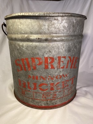 Vintage  RARE Supreme Minnow Bucket No. 2  8 Quart!
