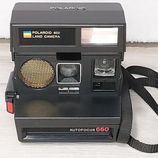 Polaroid 600 Land Camera Autofocus 660 Instant Film Camera Black -Untested As Is