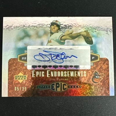 2006 UPPER DECK EPIC ENDORSEMENTS 05/30 AUTO JIM PALMER ORIOLES Pristine - Image 1 of 4