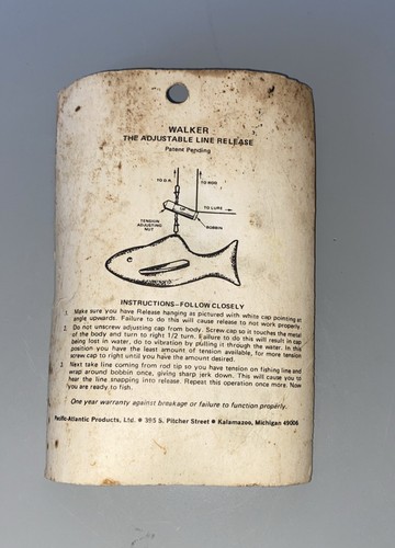 Walker Downrigger Adjustable Line Release NOS-Made In Kalamazoo, Michigan - Picture 2 of 2