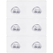 3-Pack Shower Caddy Adhesive Replacement, Transparent Adhesive Hooks Stickers...