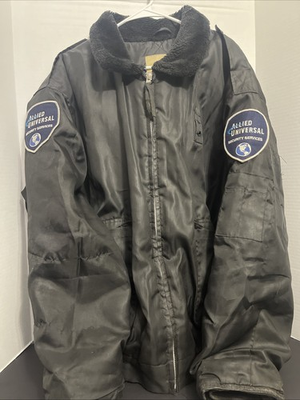 #ad ALLIED UNIVERSAL Security Services Winter Jacket Coat Faux Fur Collar Mens 3XL $47.50