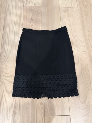 Blumarine Black Lace Trim Skirt Made in Italy Elegant Women s Size 40