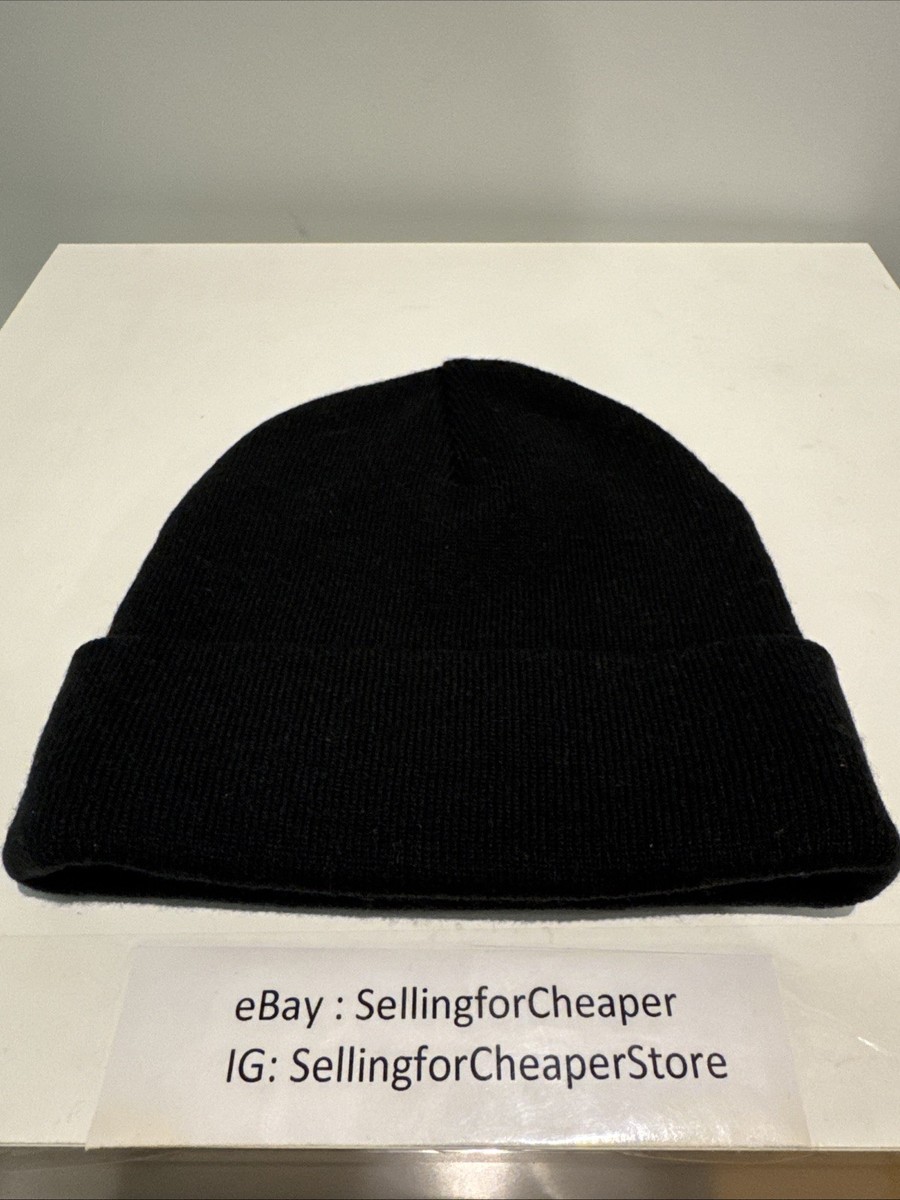 NEW Supreme Classic Script Beanie Black / White logo FW18