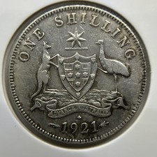 1921 Star Shillling Coin - Very Fine - Silver George V