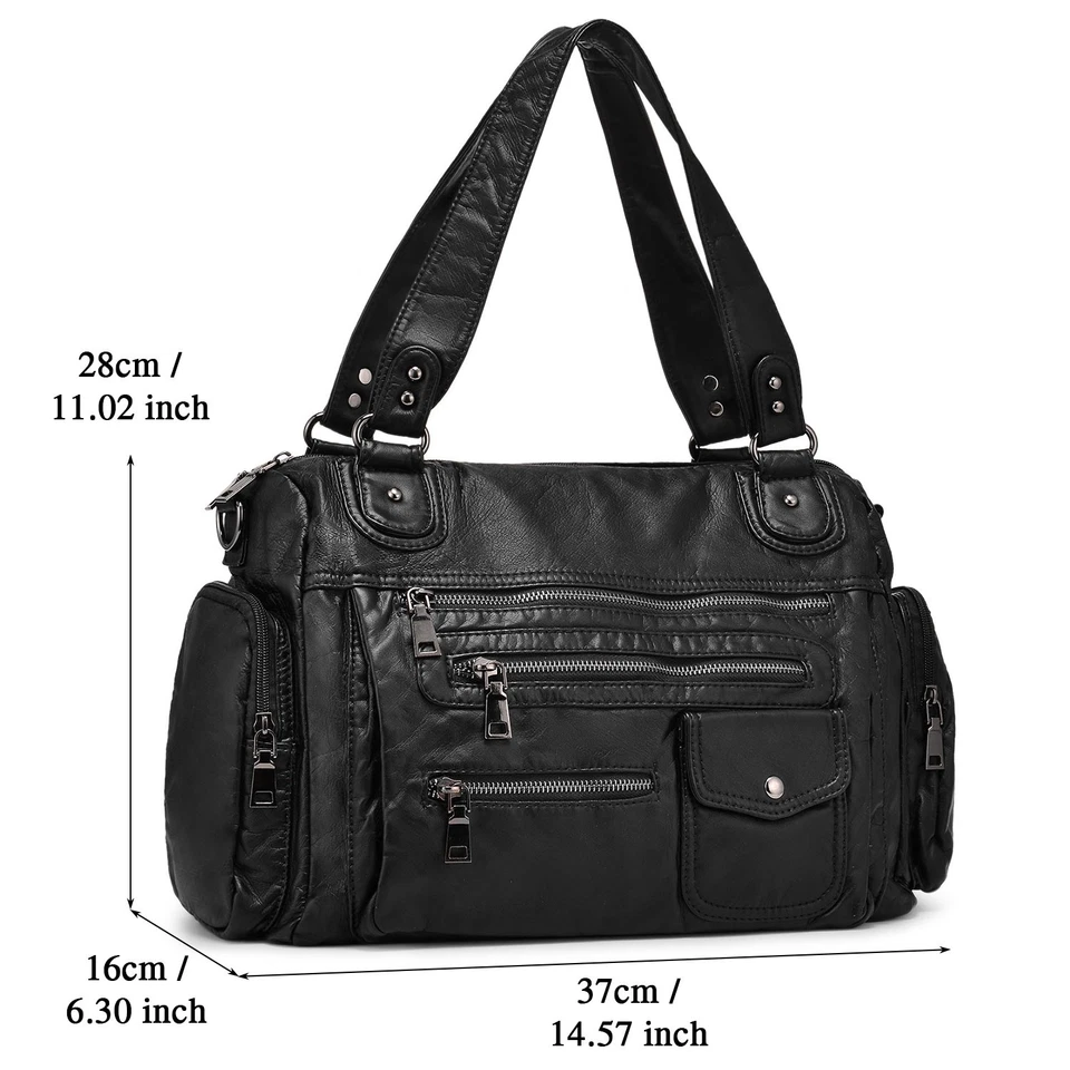 Damen Handtasche Tasche Leder Schultertasche Damentasche Crossbody Umhängetasche - Bild 3 von 4