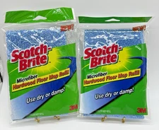 2 Scotch-Brite Hardwood Floor Mop Refill Pads Microfiber M005R Use Dry or Damp