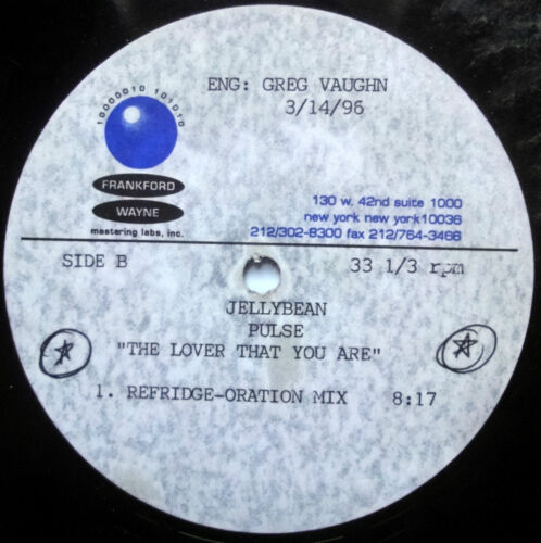 PULSE / JELLYBEAN The Lover That You Are REMIX FRANKFORD WAYNE Reference Acetate - Picture 1 of 4