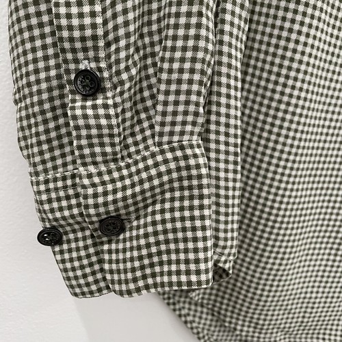 Equipment Blouse Dark Army Green Size XS Signature Silk Check Pattern Collar - Picture 6 of 10