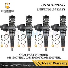 4pcs For 2006 Vw Jetta Tdi Diesel 1.9 L Fuel Injector Oem Genuine 038130073aq