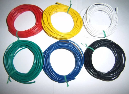 30' 16 Gauge AWG Ga Black Red Yellow White Green Blue Car Alarm Primary Wire 12V