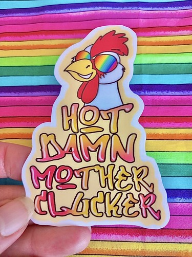 Hot Damn Mother Clucker Funny Chicken Graffiti Waterproof Gloss Vinyl Sticker - 第 4/8 張圖片