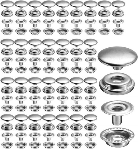 120 Stainless Steel Boat Snap Kit 15mm Fasteners for Fabric DIY Marine Clothing - Picture 3 of 9