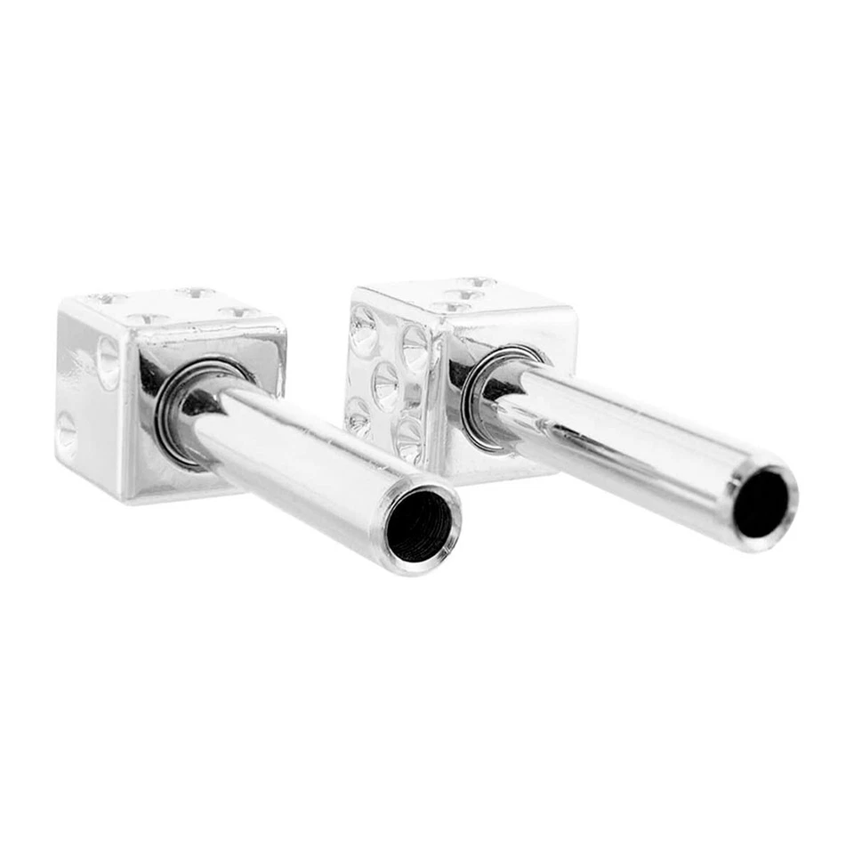 United Pacific 70049 Chrome Dice Door Lock Knobs - Pack of 2 Foto 2 de 4