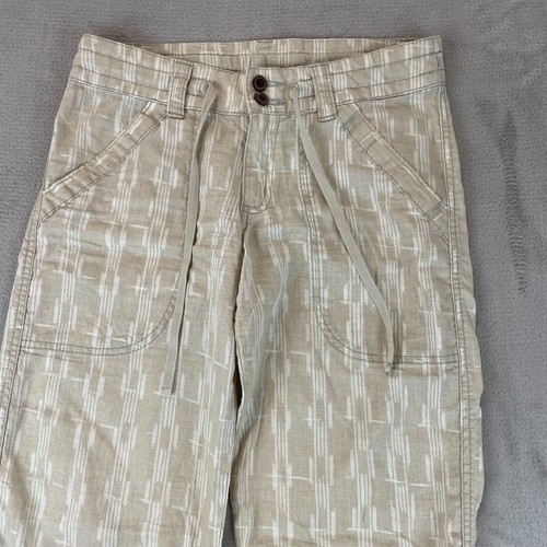 Patagonia Pantalone Donna 0 (28x30) Beige Ikat Lines Isola Misto Canapa Azteco Biologico - Foto 6 di 14